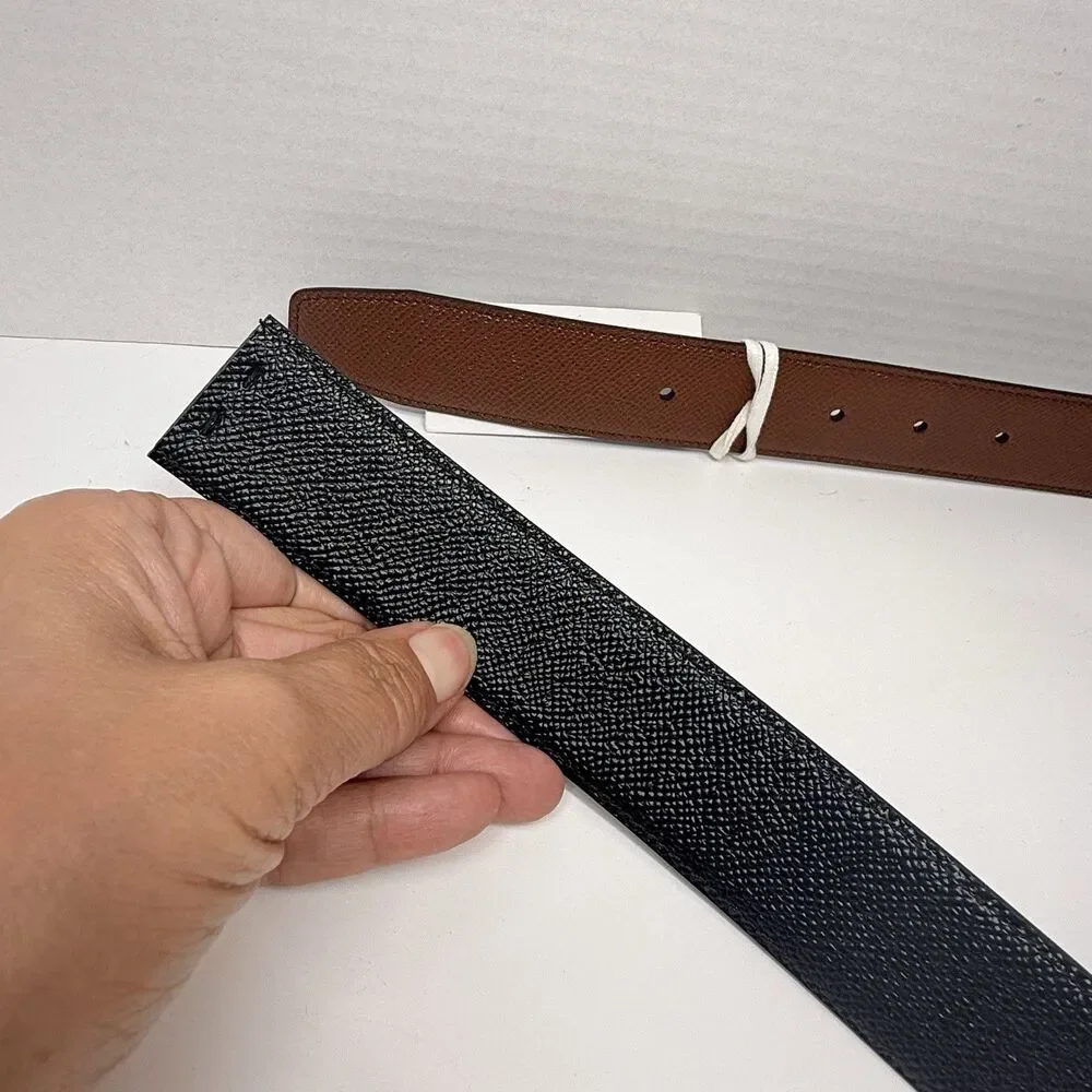 Salvatore Ferragamo Black Brown Reversable Textured Leather Belt (Broken Buckle)